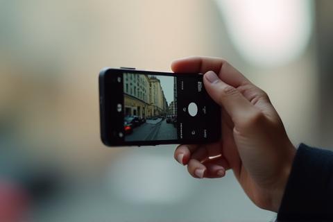 Person taking photo with smartphone